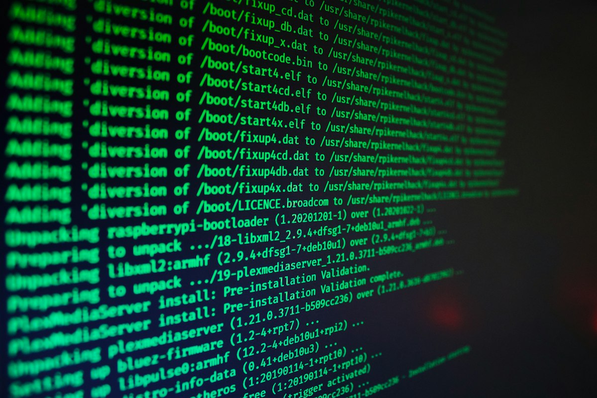 Text scrolling on a dark screen while a repair command runs