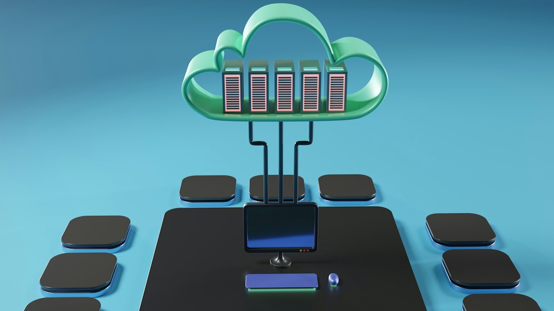 Computer connected to cloud storage, representing pausing OneDrive sync or unlinking a PC