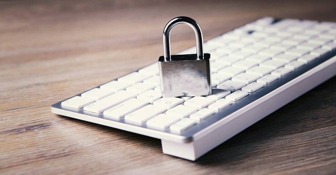 Keyboard with a padlock, a reminder to reset folder permissions carefully with takeown and icacls