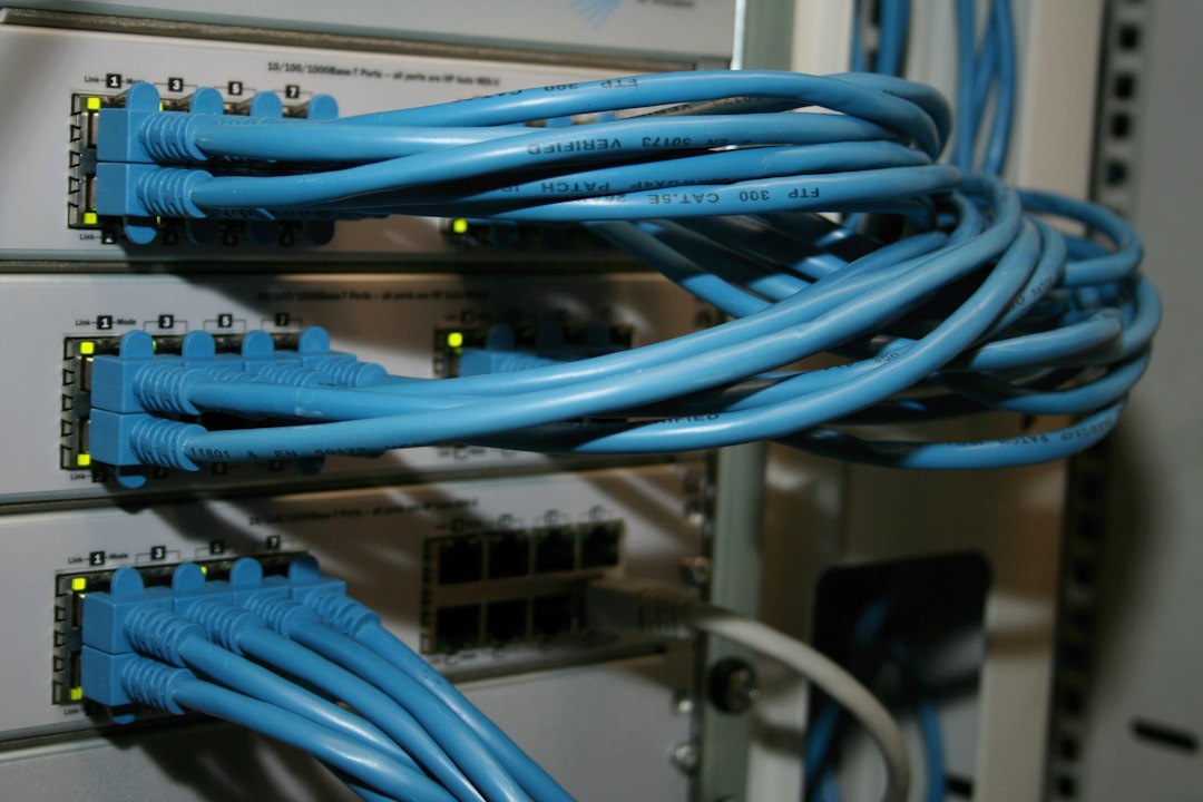 Network hardware close-up, representing resetting the Ethernet adapter and TCP/IP settings in Windows