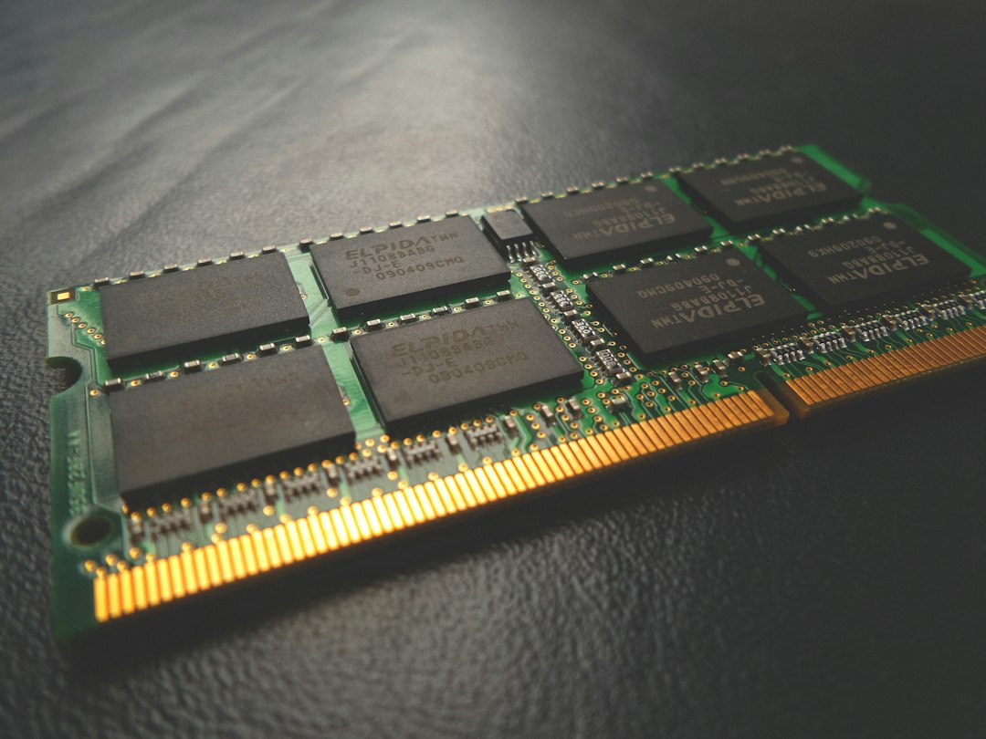 Close-up of a RAM module, which Windows Memory Diagnostic can test for faults