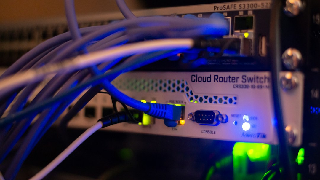 Network equipment with Ethernet cables, where telnet is often used to test whether a port is open