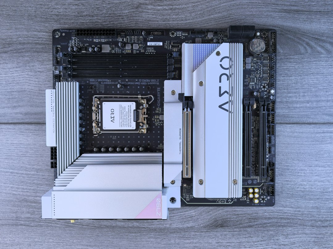 Computer motherboard with heatsinks, checked for memory and BIOS problems