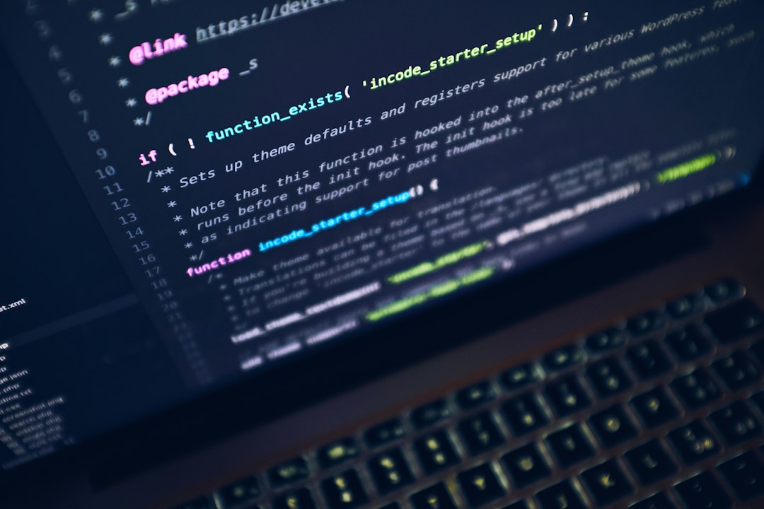 Laptop screen with code, used to update installed apps with winget