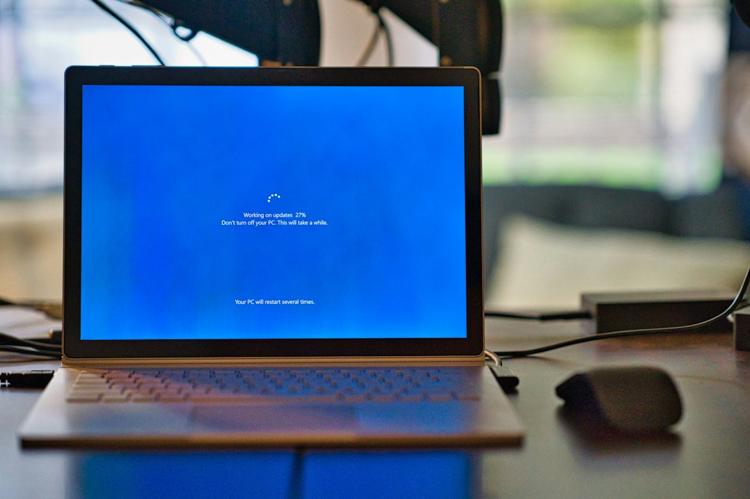 Windows laptop installing updates, a common fix after a your PC ran into a problem blue screen