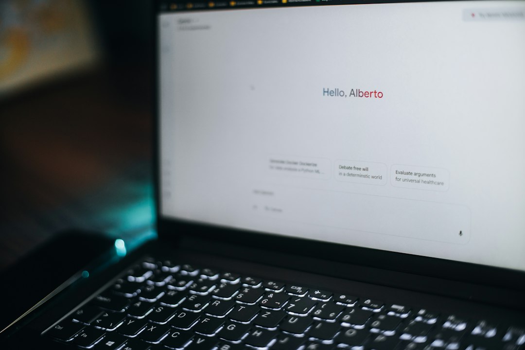 Laptop showing a hello greeting, the kind of sign-in screen you can skip in Windows 10 with automatic sign-in
